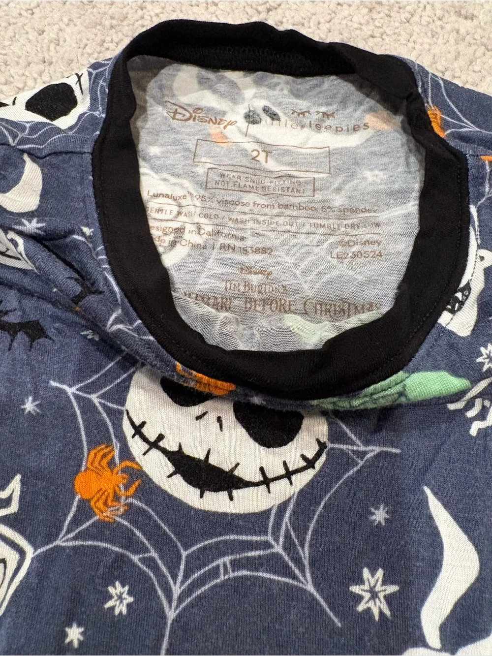Little Sleepies Nightmare before Christmas Pajama Set 2T